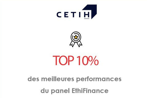CETIH Top 10% du panel des entreprises audités par EthiFinance
